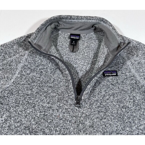 Patagonia Better Sweater Heather Grey 1/4 Zip Pullover Fleece Youth XL 14 - Picture 8 of 13
